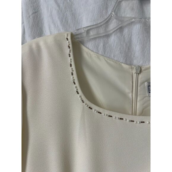 NWT Jessica Howard Short Sleeve Formal Ivory Beaded Maxi Dress Women's Size 10 - Picture 8 of 9